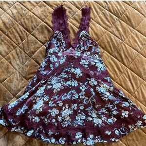 Urban Outfitters Purple and Blue Babydoll Mini Dress